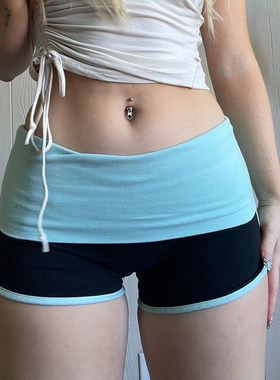 ROCKMORE【美式复古】运动休闲撞色紧身短裤辣妹百搭基础款休闲裤