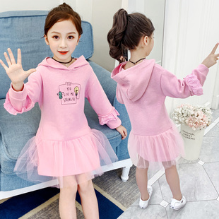 洋气韩版 中大儿童小香风公主裙长袖 2021新款 女童连衣裙秋装 裙子潮