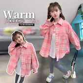 2026新款 春装 外套春秋款 衬衣儿童薄款 小女孩上衣 春季 女童格子衬衫