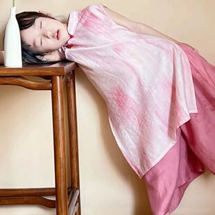 古宋女童旗袍裙新中式国风唐装长款旗袍两件套儿童超宽阔腿裤套装