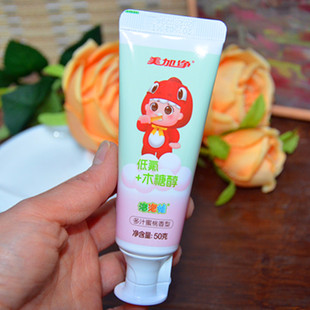 美加净泡泡娃牙膏50g低氧木糖醇多汁蜜桃香型经典老国货 清新口气