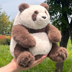 正版成都熊猫基地同款仿真大熊猫七仔毛绒玩偶旅游纪念品送朋友