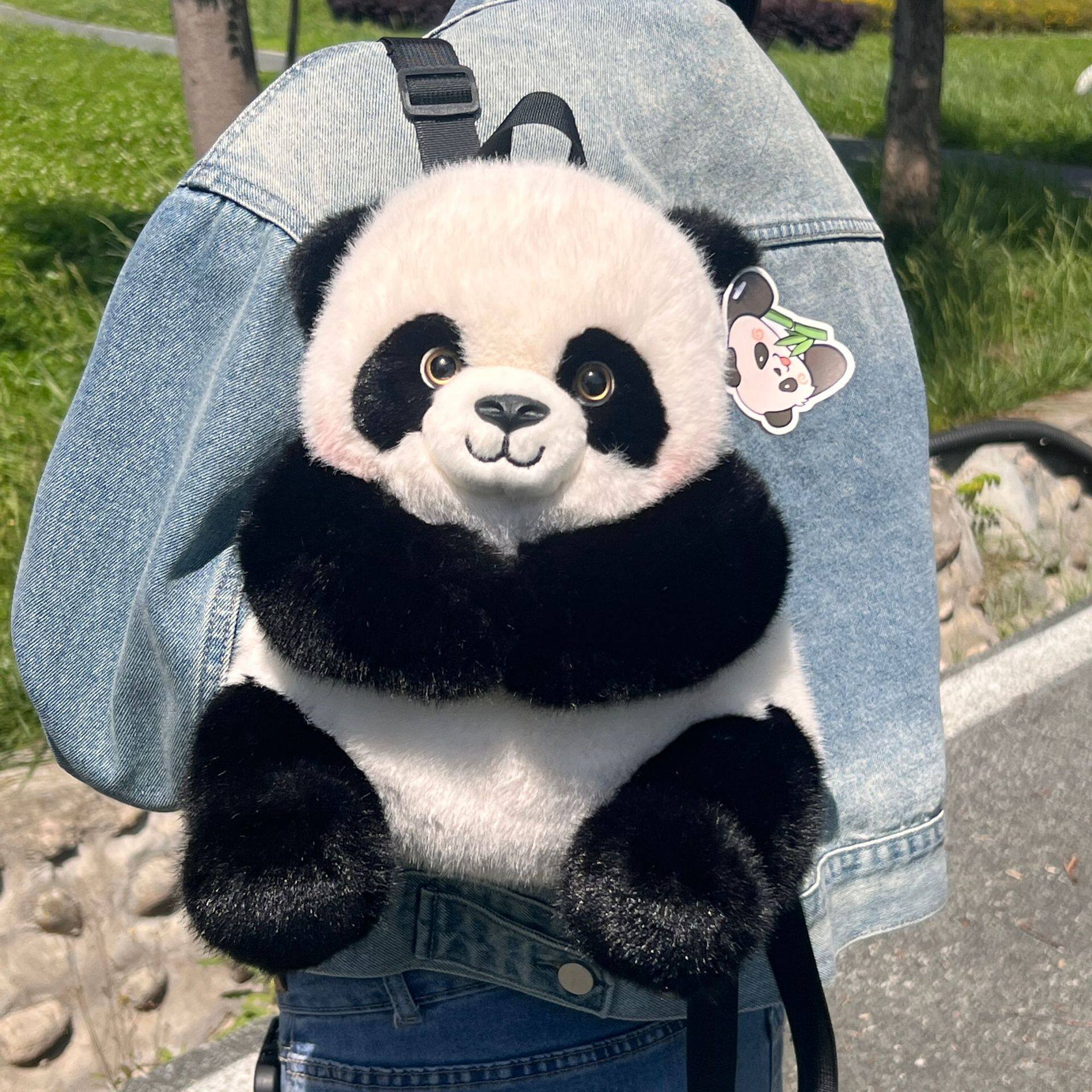 成都熊猫肥肥花花腮红公仔仿真毛绒仿貂毛高级可爱纪念品娃娃包包