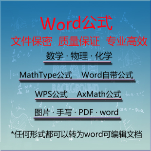 编辑AxMath公式 Word公式 录入WPS mathtype公式 编号 专业代打公式