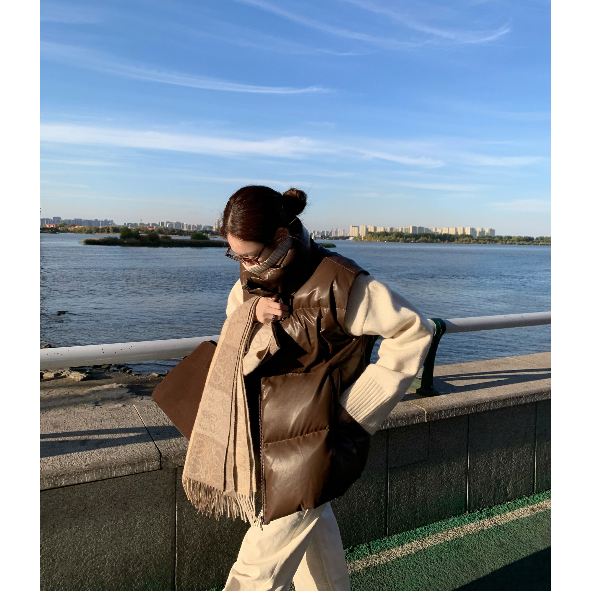 立领新国标白鸭绒羽绒马甲女