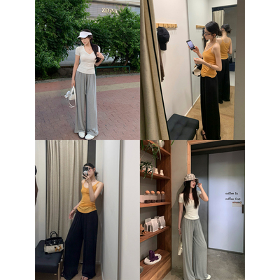 清凉感雅赛尔垂顺阔腿裤