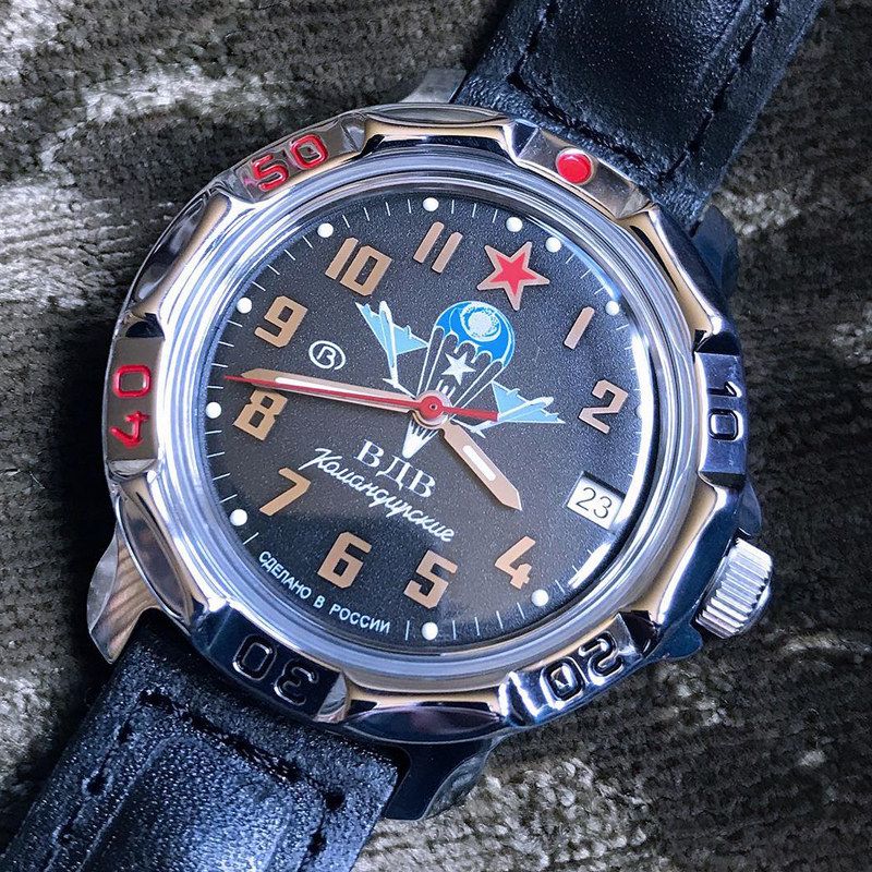 俄罗斯军表手表vostok东方表指挥官空降兵手动机械防水真皮