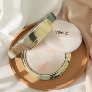 定制三色丝绒粉饼 细腻持久遮瑕不翻油光 补妆定妆丝滑遮瑕蜜粉饼