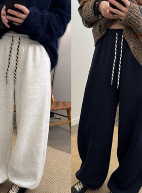 MKDesign冬季新品加绒加厚显瘦BI入款推荐脚口可缩口休闲运动长裤