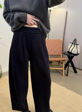 MKDesign2024冬季新品王炸必入松紧腰加绒加厚哈伦奶奶9分西装裤