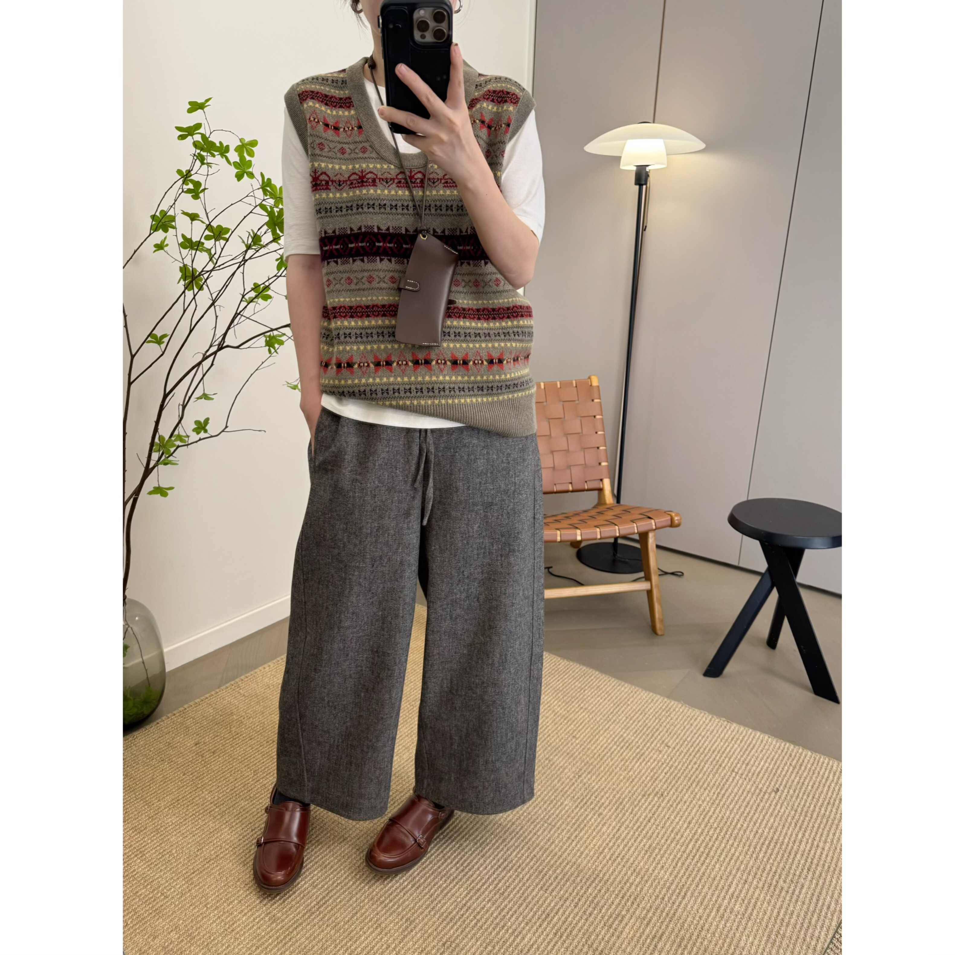 MKDesign 秋冬新品加厚羊毛挺阔显瘦高品质质感休闲9分宽松西装裤