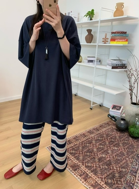 MKDesign 夏季新品 宽松大版百搭中长款纯色基础圆领长款T恤