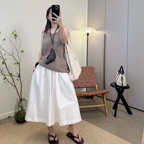 MKDesign 夏季新品 显瘦百搭休闲超大阔腿松紧腰裙裤