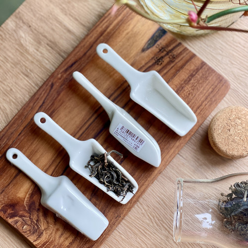 日式陶瓷小茶勺清新带浮雕小房子
