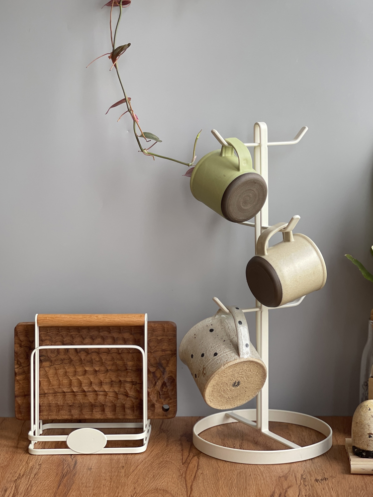 日式简约杯架家用杯子架客厅沥水架北欧创意茶杯置物架砧板架