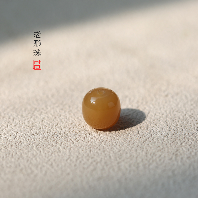 天然新疆和田玉糖玉老形珠 且末料单珠 手串 手链佛珠 配饰