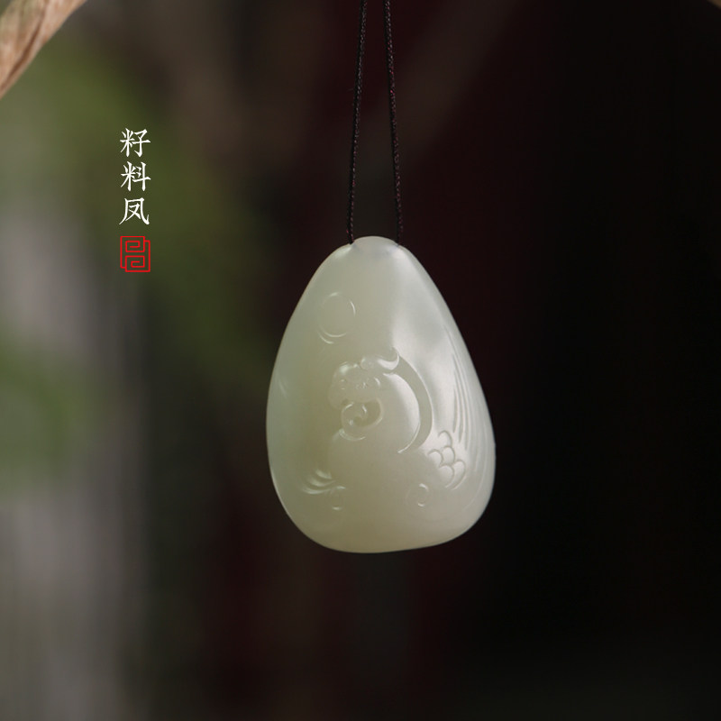 天然和田玉 籽料仿古凤吊坠 女款颈饰