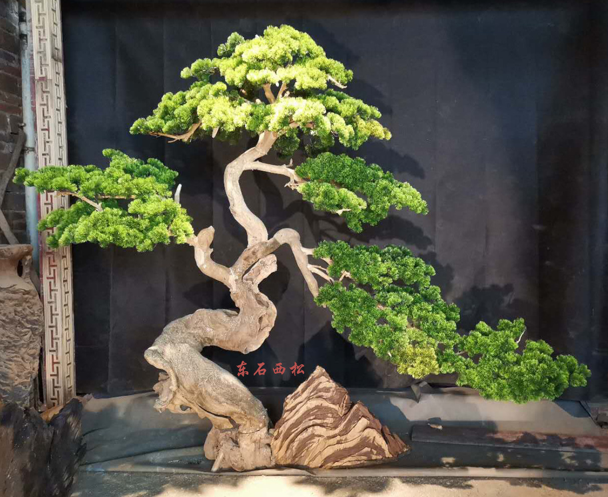 大型仿真摆件迎客松造型树