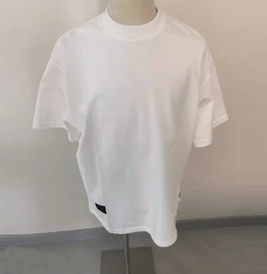 T恤男廓形圆领纯色百搭上衣半袖 {清仓款 高街白色短袖 US美式 男