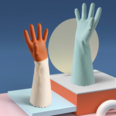 洗碗手套家务厨房耐用乳胶防水洗衣服加绒加厚一体绒冬季 刷碗手套