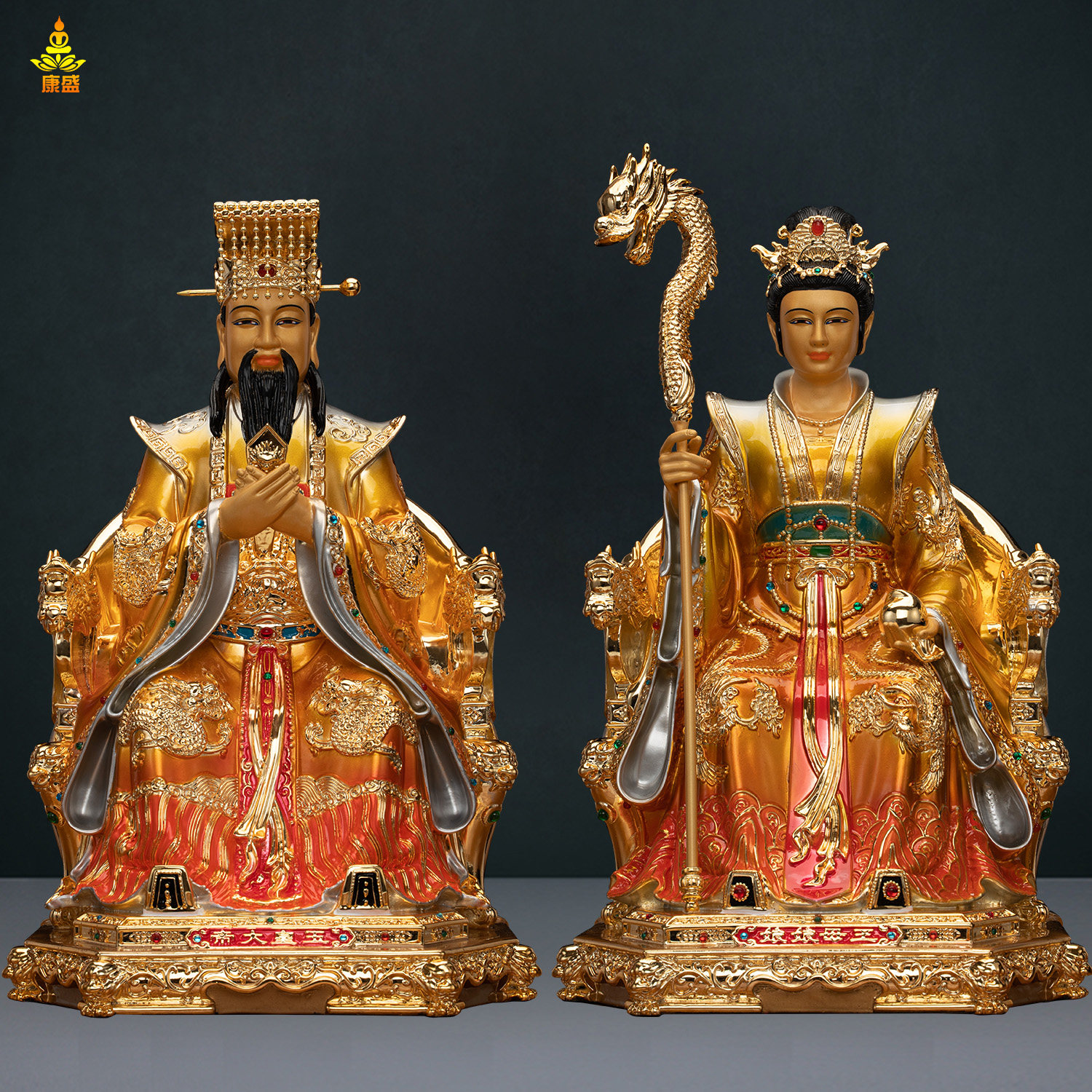 纯铜玉帝王母神像玉皇大帝王母娘娘佛像天公瑶池金母家用客厅摆件