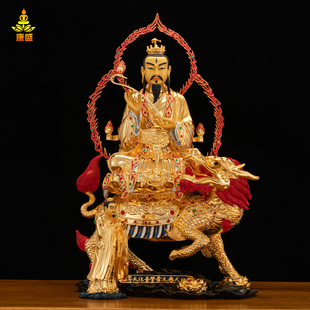 九天应元雷声普化天尊神像台湾纯铜鎏金家用供奉雷祖大帝雷祖铜像