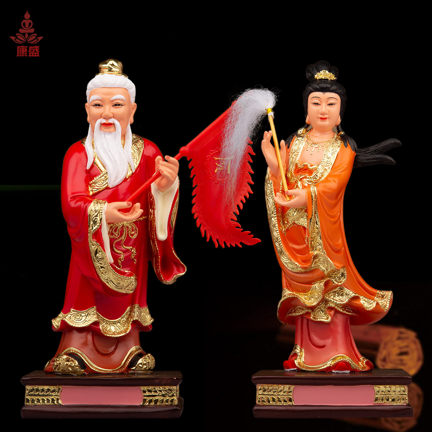 周公桃花女神像玄天上帝护法摆件