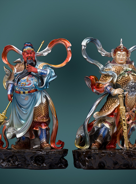 全铜伽蓝韦陀菩萨佛像工艺品摆件