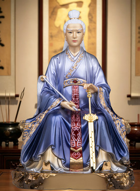 东华帝君神像铜彩家用供奉摆件