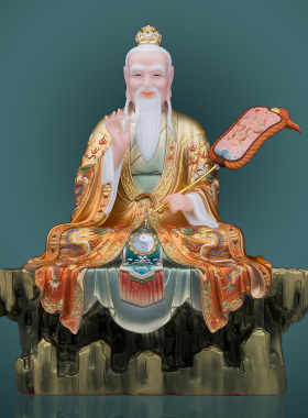 汉白玉太上老君神像客厅中式摆件