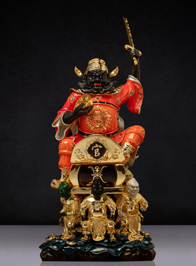 纯铜钟馗天师神像佛堂工艺品摆件