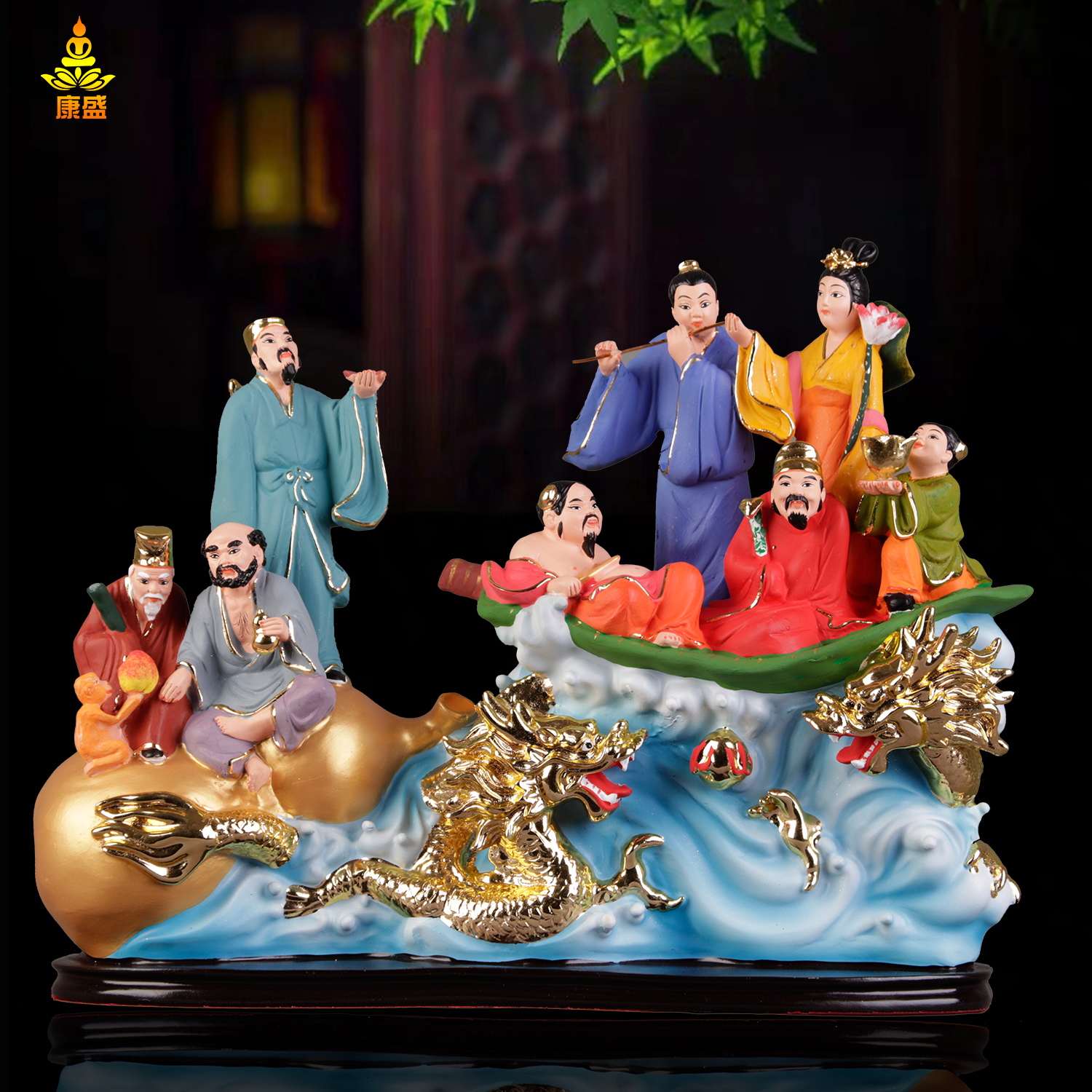 八仙神像佛像八仙船八仙过海树脂家居摆件吕洞宾铁拐李何仙姑神像