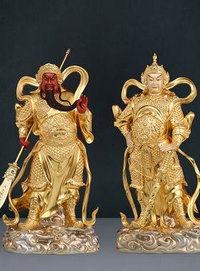 纯铜伽蓝韦陀菩萨神客厅桌面摆件