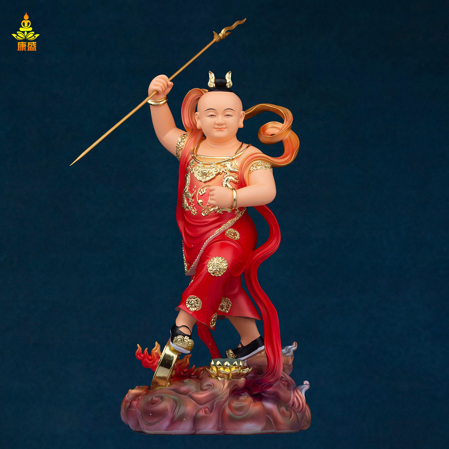 树脂汉白玉三太子红孩儿神像圣婴大王善财童子家用供奉佛像摆件