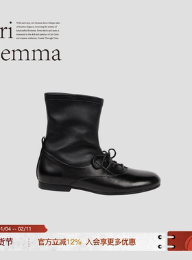 Ari Gemma｜Mirra系列·气质弹力羊皮踝靴百搭设计感短筒弹力靴