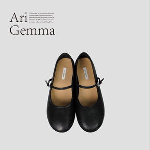 Gemma|气球·磨砂头层牛皮复古感圆头极简设计手工玛丽珍 Ari