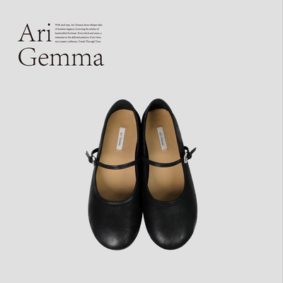 Ari Gemma｜气球·磨砂头层牛皮复古感圆头极简设计手工玛丽珍