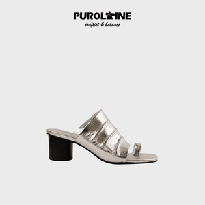 PUROLAINE朴羚设计师原创进口牛皮套趾气质高跟女鞋