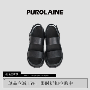 PUROLAINE朴羚·草稿新款休闲舒适厚底鞋增高做旧凉鞋女款