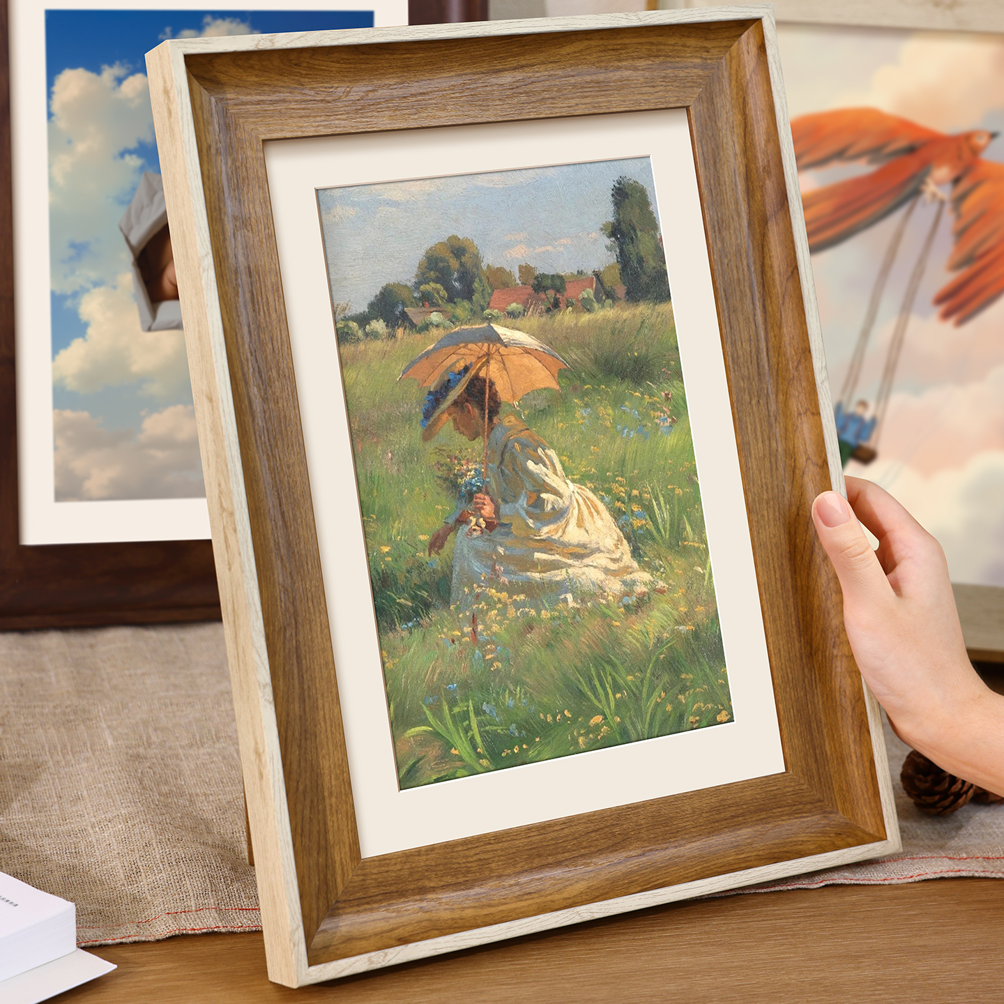 美式复古相框摆台装裱画框挂素描