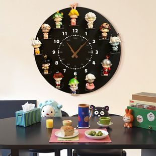 盲盒时钟diy展示架收纳相框泡泡玛特钟表盘星星人挂钟手办装饰画