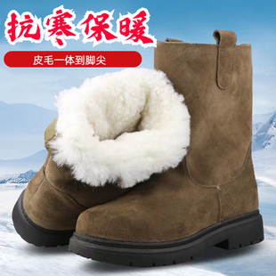 春秋冬季真皮马丁靴户外皮靴骑士靴马靴中高筒长靴男蒙古靴子大码