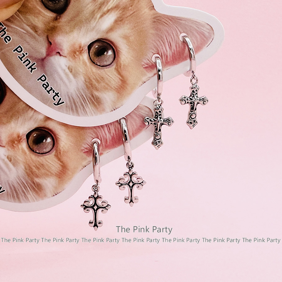 欧美个性时尚夸张金属芒星十字架流苏耳环轻奢百搭冷淡风耳坠中性