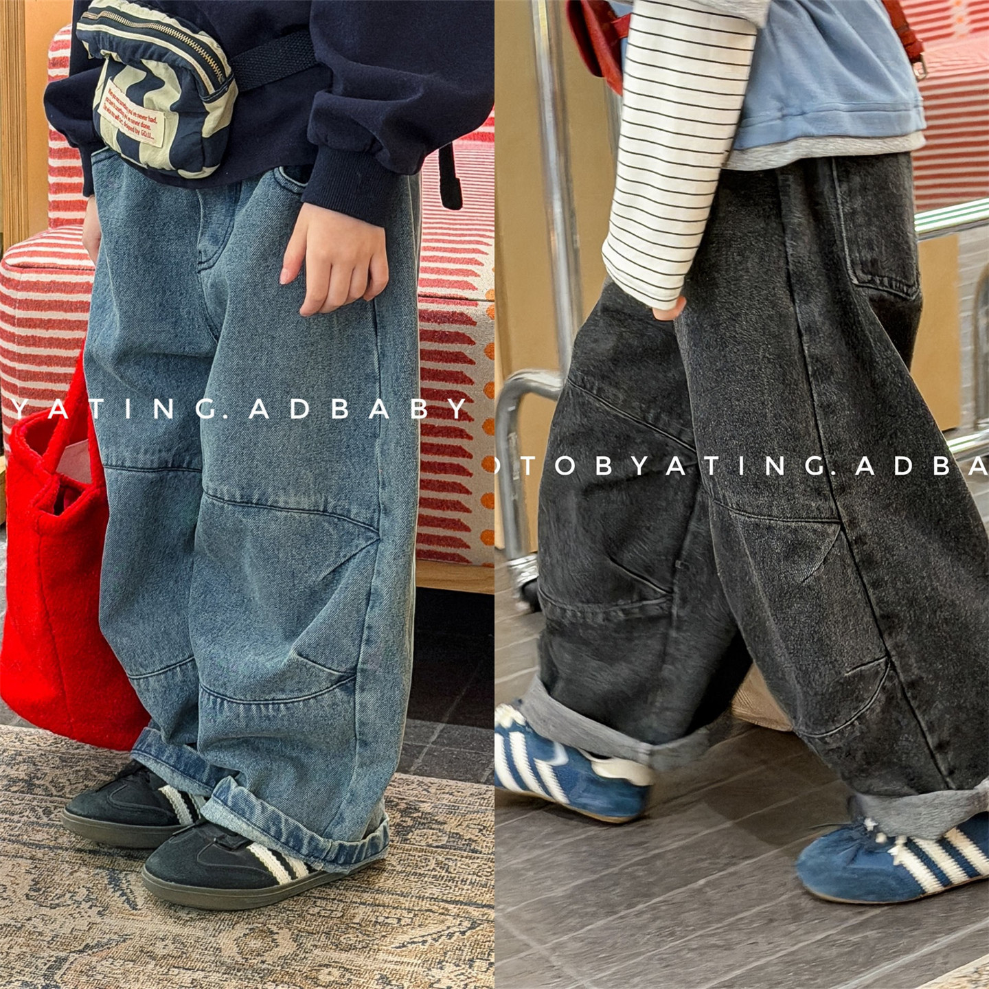 儿童水洗做旧牛仔裤长裤韩版春秋款男女童复古范休闲裤宝宝哈伦裤,童装/婴儿装/亲子装,裤子,淘宝优惠券,粉丝福利购,淘宝优惠卷