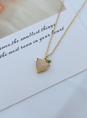 金属十字链女式水蜜桃项链