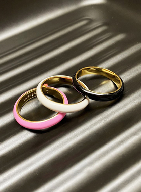 欧美个性戒指简约单色百搭