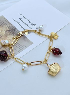 女式金属时尚草莓手链