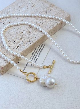 珍珠链女式TO扣项链温柔风