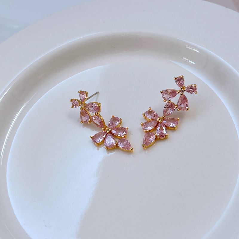 金属时尚锆石女式耳钉