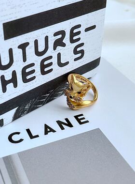 女式金属时尚狐狸戒指